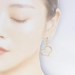 K18YG Bông tai hình trái tim - Hàng hiệu Chính hãng 870357