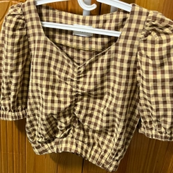 Áo sơ mi caro croptop cho nữ dưới 45kg 521477