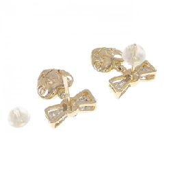 Bông tai kim cương hình ruy băng × trái tim K18YG/K18WG - Hàng hiệu Authentic 865398