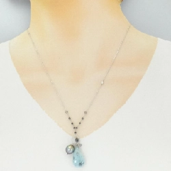 K18WG Dây chuyền đá màu - Hàng hiệu Authentic 858585