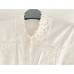 MỚI 99%***ÁO SƠ MI ZARA TRẮNG REN CROPTOP DÀI TAY* REN CÁCH ĐIỆU* TẶNG QUÀ 0Đ FREESHIP 588228