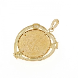 K18(枠）coin pendant - Hàng hiệu Authentic 863686