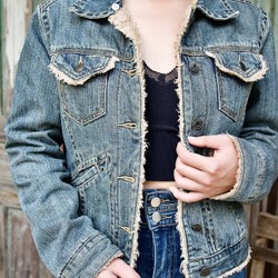 Khoác jeans iDenim lót lông mịn 80050