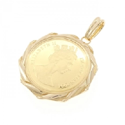 K18YG(枠) Đồng xu mặt dây chuyền - Hàng hiệu Authentic