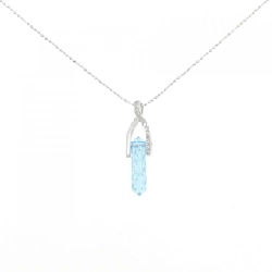 K18WG Blue Topaz Necklace - Hàng hiệu Authentic