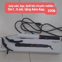 Máy kẹp tạo kiểu tóc 3in1 Hàn Quốc màu trắng còn mới 56906