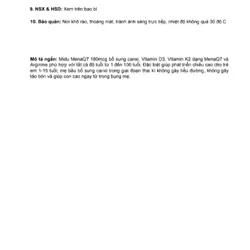 Midu MenaQ7 180mcg bổ sung canxi, Vitamin D3, Vitamin K2 dạng MenaQ7 và Arginine 723208