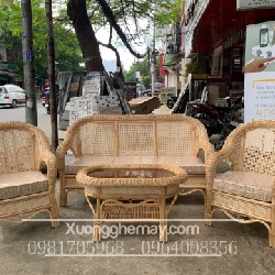 Sofa mây tre đan truyền thống cho phòng khách gia đình 60490