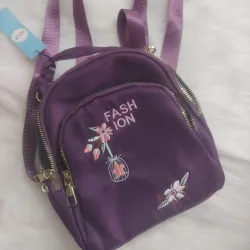 Túi dù tím nhiều ngăn, có thể làm thành balo mini mới 