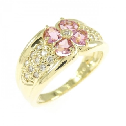 Nhẫn tourmaline K18YG hoa