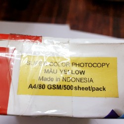 GIẤY A4 MÀU VÀNG 80GSM 22807