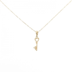 K18YG Mặt Dây Chuyền Hình Tim × Chìa Khóa Đính Kim Cương - Hàng hiệu Chính Hãng