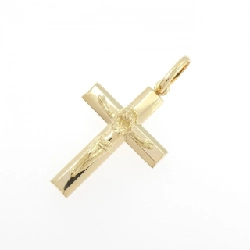 K18YG Mặt dây chuyền hình chữ thập - Hàng hiệu Authentic