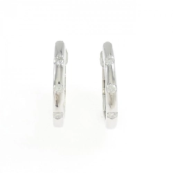 K18WG Bông tai kim cương hình vòng 0.20CT - Hàng hiệu Chính hãng