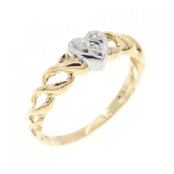Nhẫn kim cương hình trái tim K18YG/PT900 0.02CT