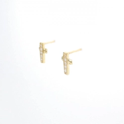 K18YG Bông tai kim cương chéo 0.10CT - Hàng hiệu Chính hãng 872002