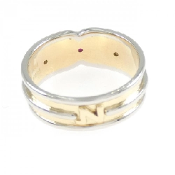 Nhẫn Ruby Hoa K18YG/PT900 - Hàng hiệu Authentic 850404