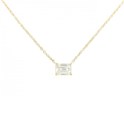 Dây chuyền kim cương K18YG 0.449CT J VS2 cắt hình ngọc lục bảo - Hàng hiệu Authentic