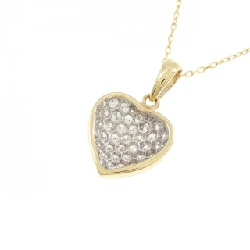 K18YG/K18WG Pave Heart Diamond Necklace 0.73CT - Hàng hiệu Authentic 859206