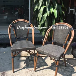 Ghế nhựa giả mây khung nhôm 780093