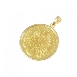 K18YG(枠) Đồng xu Mặt dây chuyền - Hàng hiệu Chính hãng