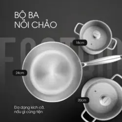 ✨ KALITE ECO Trio – Bộ nồi chảo inox cao cấp cho gian bếp hiện đại 751279