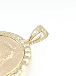 K18YG(枠) Mặt dây chuyền đồng xu - Hàng hiệu Authentic 865667