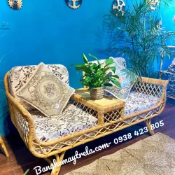 Ghế mây đôi kèm bàn phòng chờ spa 573272
