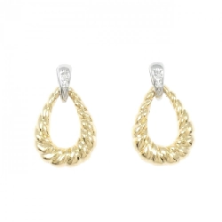 Bông tai kim cương K18YG/K18WG 0.034CT - Hàng hiệu Chính hãng