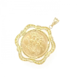 K18YG(khung) Mặt dây chuyền đồng xu kim cương 0.38CT - Hàng hiệu Chính hãng 864112