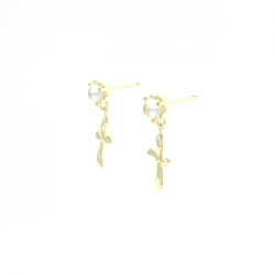 K18YG Đá mặt trăng Bông tai - Hàng hiệu Chính hãng 867470