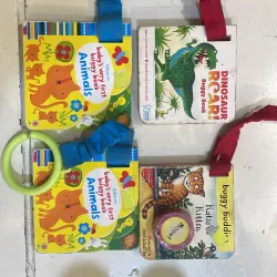 NGOẠI VĂN : sách trò chơi : usborne - baby’s very first buggy book Animals ; Dinosour 