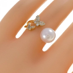 Nhẫn ngọc trai Akoya K18YG hình bướm 8.3mm - Hàng hiệu Authentic 851054