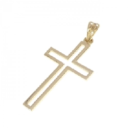 K18YG Mặt dây chuyền hình chữ thập - Hàng hiệu Chính hãng