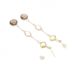 K18PG Bông tai thạch anh - Hàng hiệu Authentic 872833