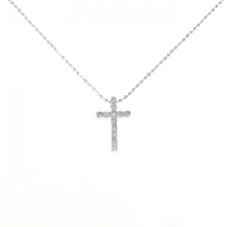 K18WG Dây chuyền kim cương chéo 0.15CT - Hàng hiệu Chính hãng