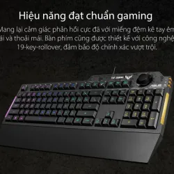 Bàn phím ASUS TUF GAMING  K1 có dây, đệm tay rời, giả cơ Chống thấm nước, núm âm lượng 785340