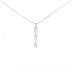 K18WG Dây chuyền kim cương ba viên 0.50CT - Hàng hiệu Chính hãng