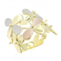 Nhẫn hoa K18YG/PT900/K18PG - Hàng hiệu Authentic