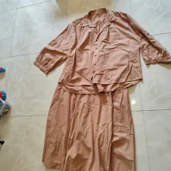 Set váy vải kaki cam da 1027321