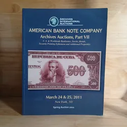 American Bank Note Company Archives Auctions, Part VII 590053