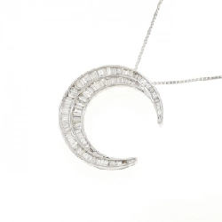 K18WG Mặt dây chuyền kim cương hình trăng 0.72CT - Hàng hiệu Chính hãng 862480