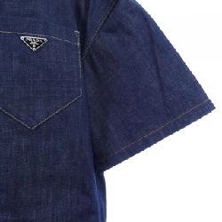 Áo sơ mi denim selvedge logo tam giác PRADA GEC068 S212 15C7 S/S - Hàng hiệu Chính hãng 893918