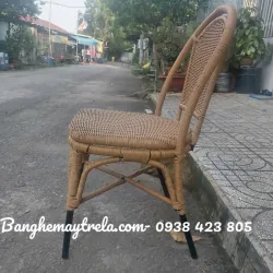 Ghế mây đan nhựa chân sắt 592032