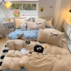 Set 4 món chăn ga gối cotton đũi mềm 469591