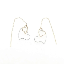 K10YG/K10WG Bông tai hình trái tim - Hàng hiệu Chính hãng