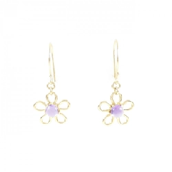 K18YG Hoa Amethyst Bông Tai - Hàng hiệu Chính hãng