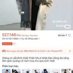 Blanket Stole Khăn MUJI Nhật Bản đông đa năng  1023391