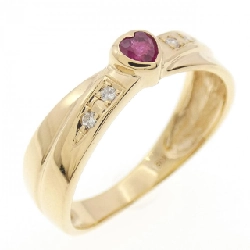 Nhẫn ruby K18YG hình trái tim