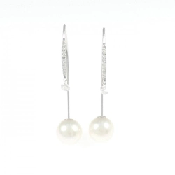 K18WG Bông tai ngọc trai Akoya 8.6mm - Hàng hiệu Chính hãng